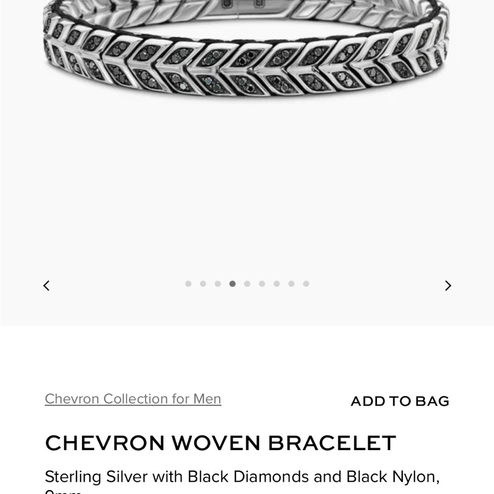 David Yurman Chevron Woven Bracelet in Silver and Black